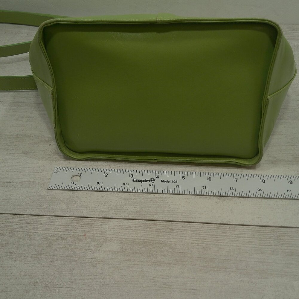 Vintage Nordstrom Made in Italy Green Leather hexagonal Bag Purse Pocketbook - Picture 5 of 14